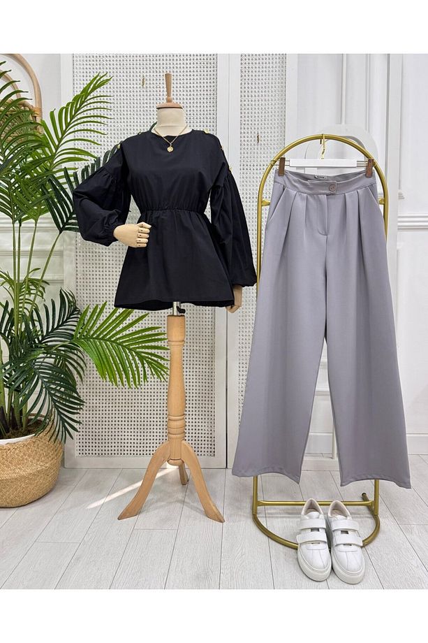 Wenka Palazzo Pantolon gri - 3