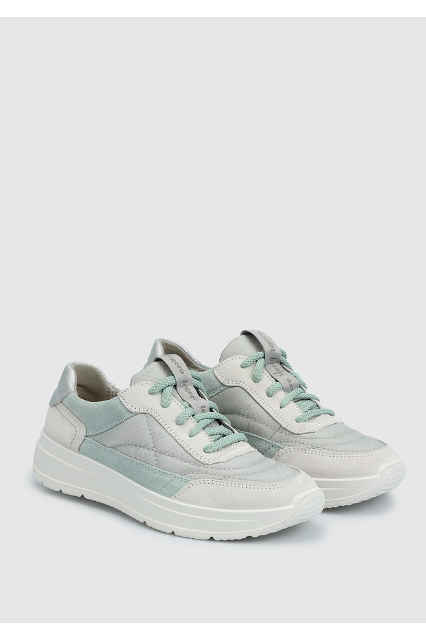 Yeşil Deri Kadın Sneaker - 2