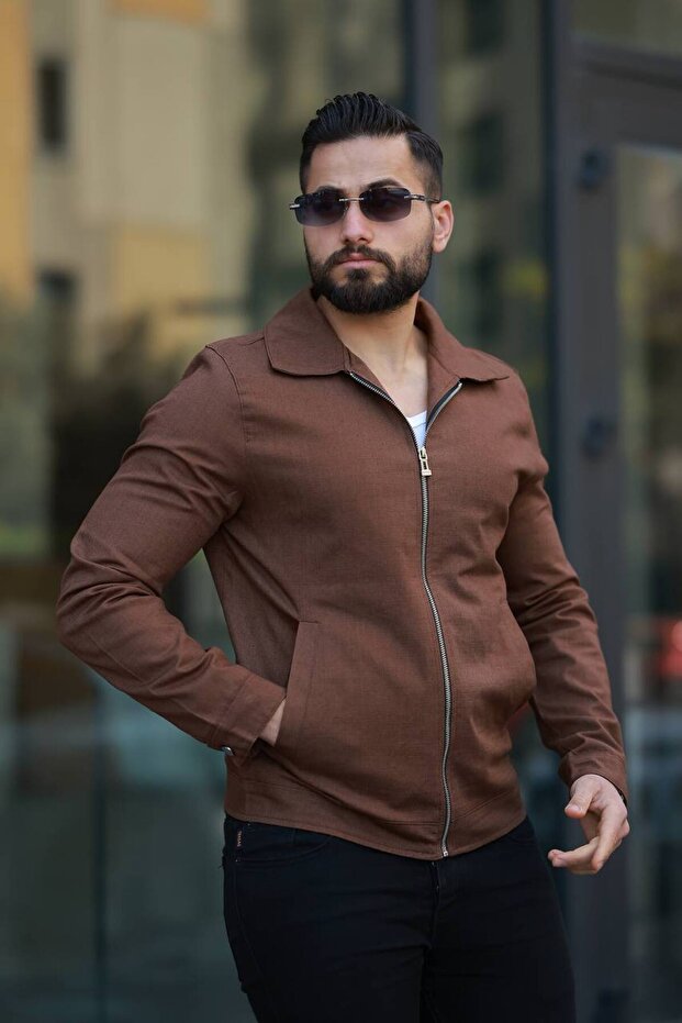 New Season Men's Premium Summer/Spring Linen Polo Collar Thin Jacket