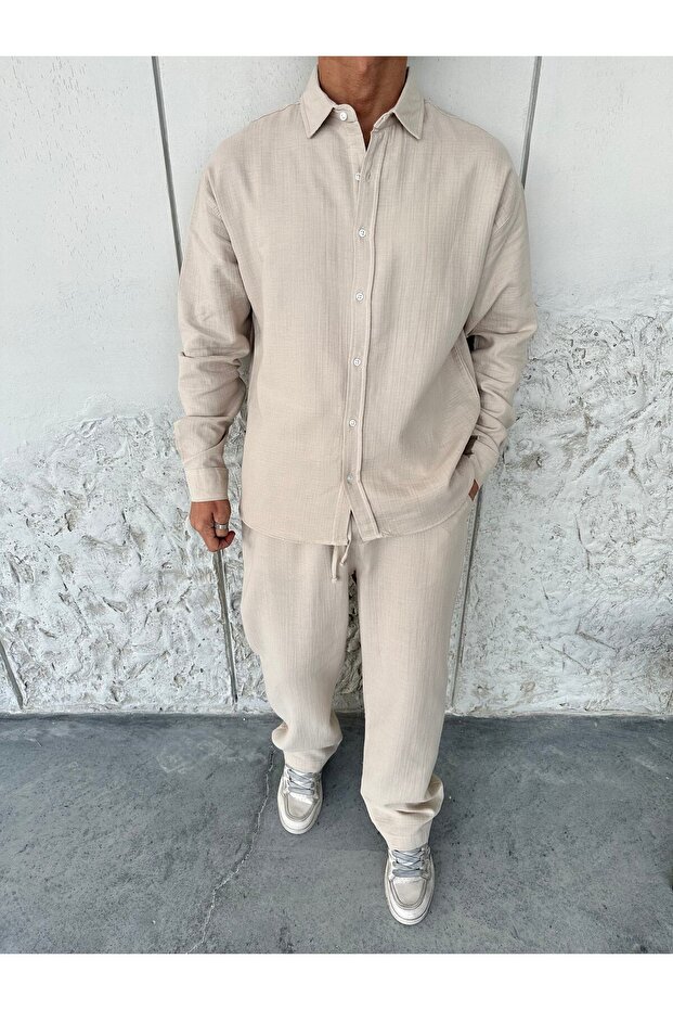 Men's Muslin Shirt Trousers Set