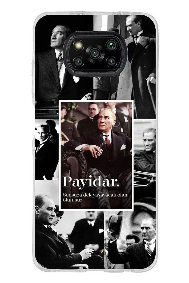 Poco X3 / NFC / PRO Uyumlu Atatürk Payidar Şeffaf Silikon Kılıf - 1