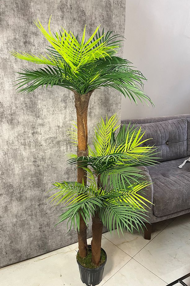 Yapay Areka Palmiye Ağacı 150 cm 3 Dallı 27 Yapraklı - 1