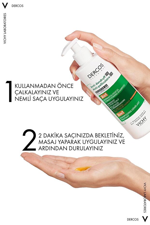 Dercos 2’si 1 Arada Kepek Karşıtı & Nemlendirici Şampuan 390ml 2 Adet - 4