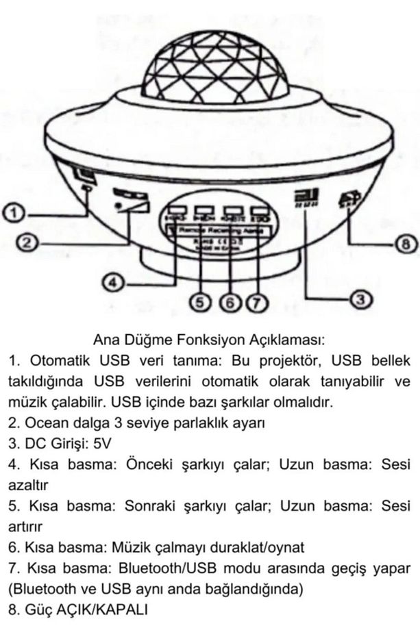 🌌galaxy Bluetoothlu Gece Lambasi - 8