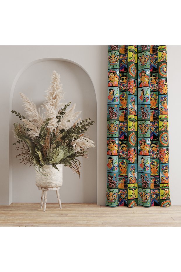 Colorful Abstract Patterned Curtain – Dynamic & Aesthetic Decoration 140X260 cm Single Wing