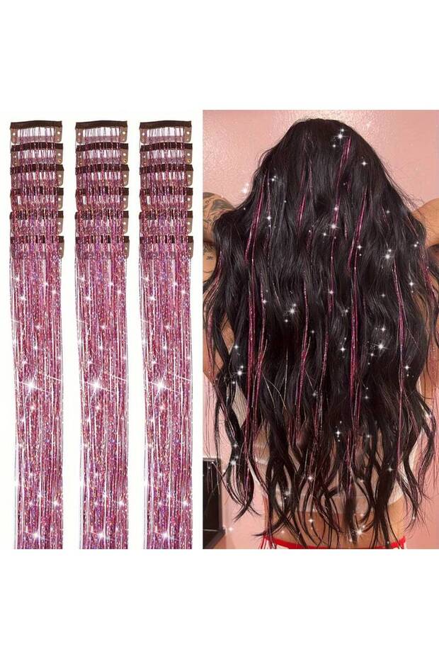 MutluBiDünya 1 Adet Çıt Çıtlı Hair Tinsel Gelin Teli Saç Simi Aksesuarı