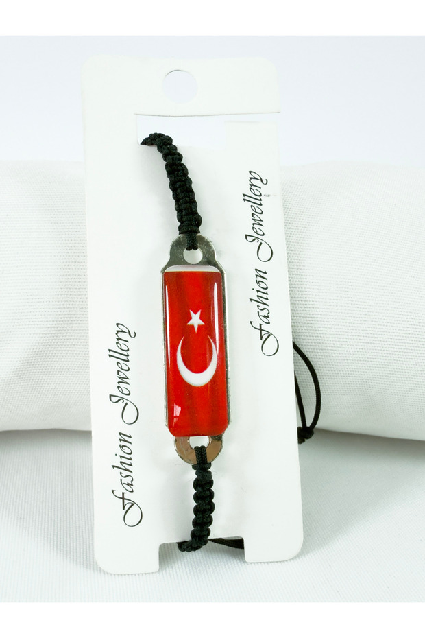 سوار مستطيل العلم التركي مع رفع حجم الرباط قابل للتعديل باللون الأحمر - 2