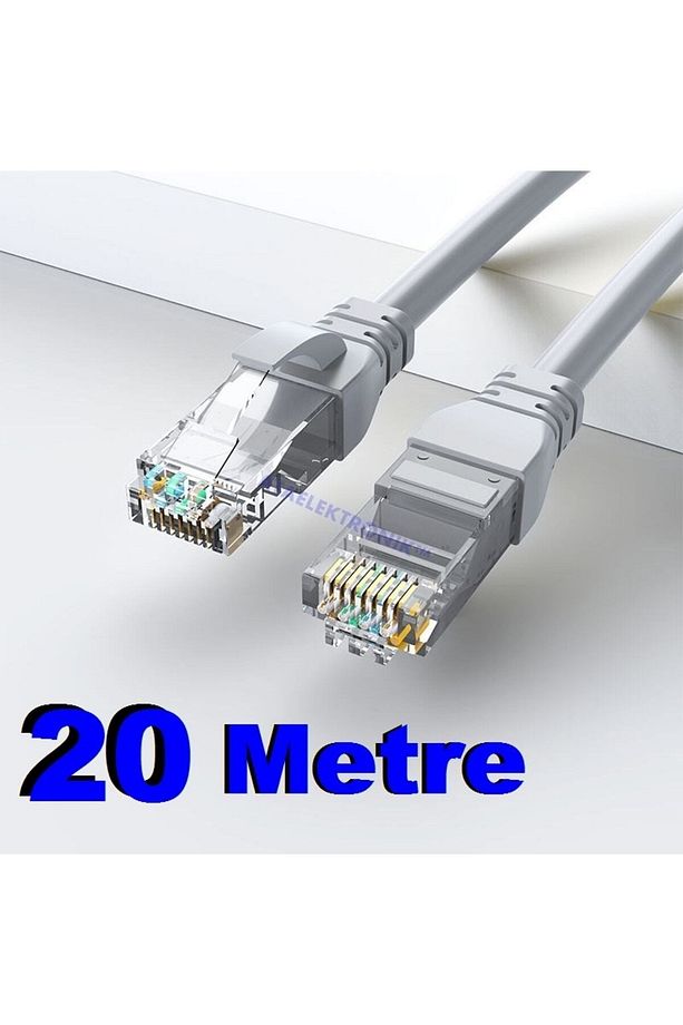 20mt 20 Metre +tv Plus Fiber Adsl Modem Bilgisayar Arası Ethernet Internet Kablosu Ağ Network - 1