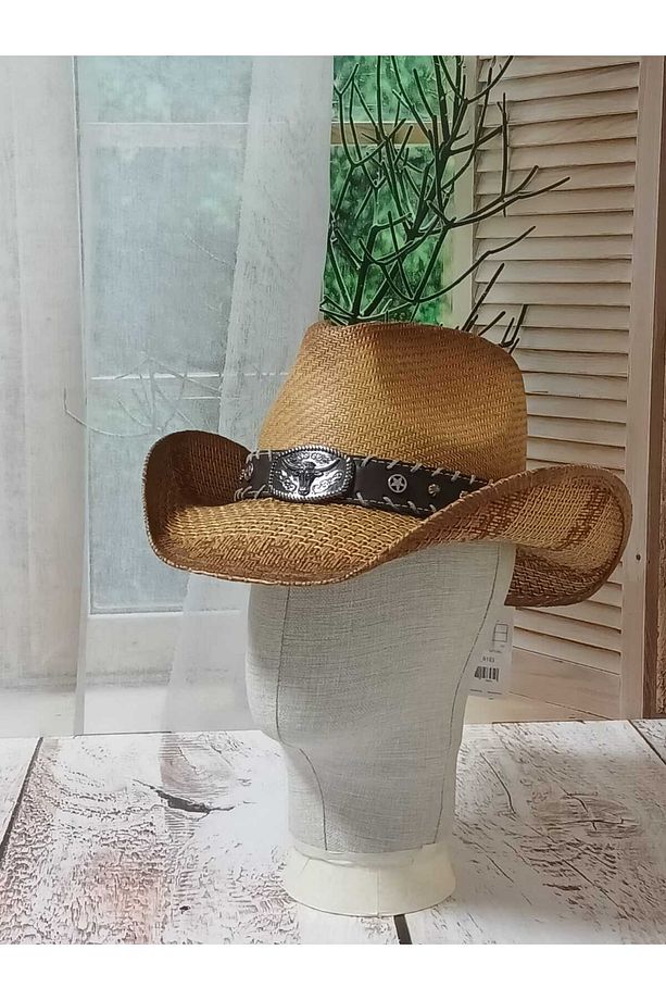 Unisex Lüks Kovboy Hasır Şapka - 5