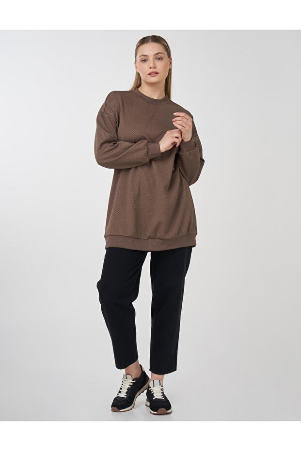 Dokulu Basic Sweatshirt Vizon - 2