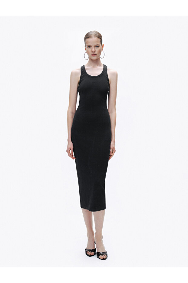 Baskı Detaylı Maxi Elbise - 1