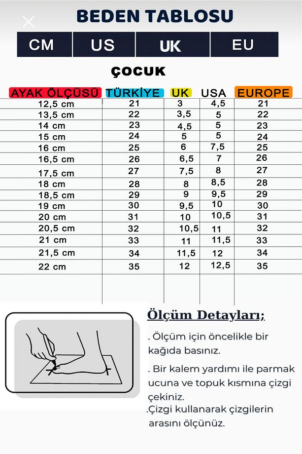 Çocuk Kız Erkek Siyah Beyaz Spor Ayakkabı Sneaker - 5