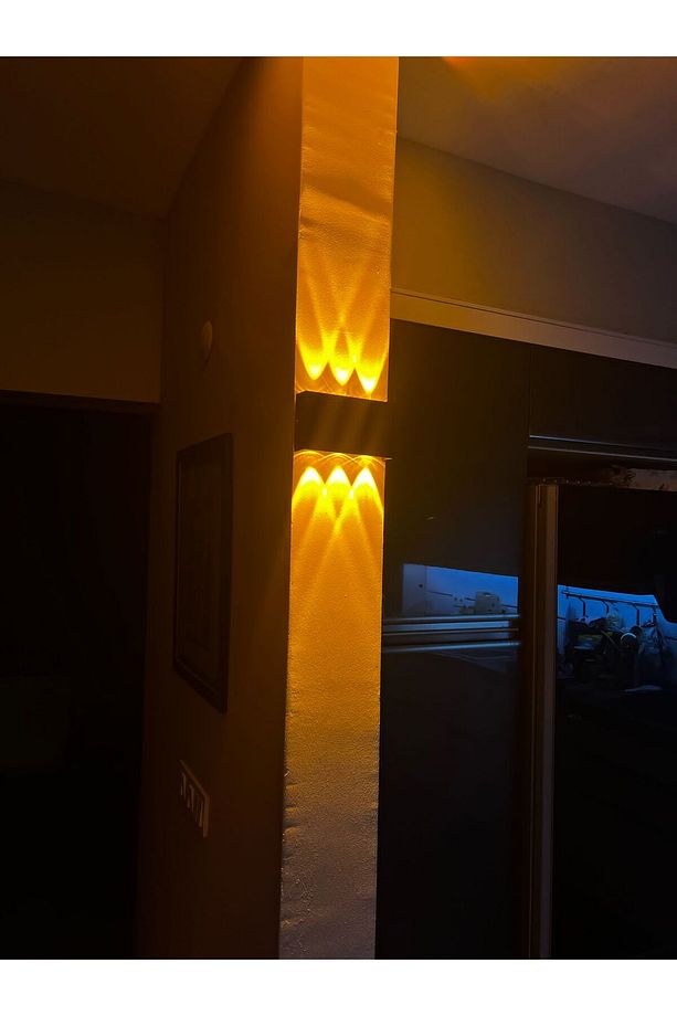 Elektrikle Çalışır, 12 Watt Amber Işık Ledli, İç ve Dış Mekan Aplik, Yüksek Işık Güçlü Led Aplik - 6