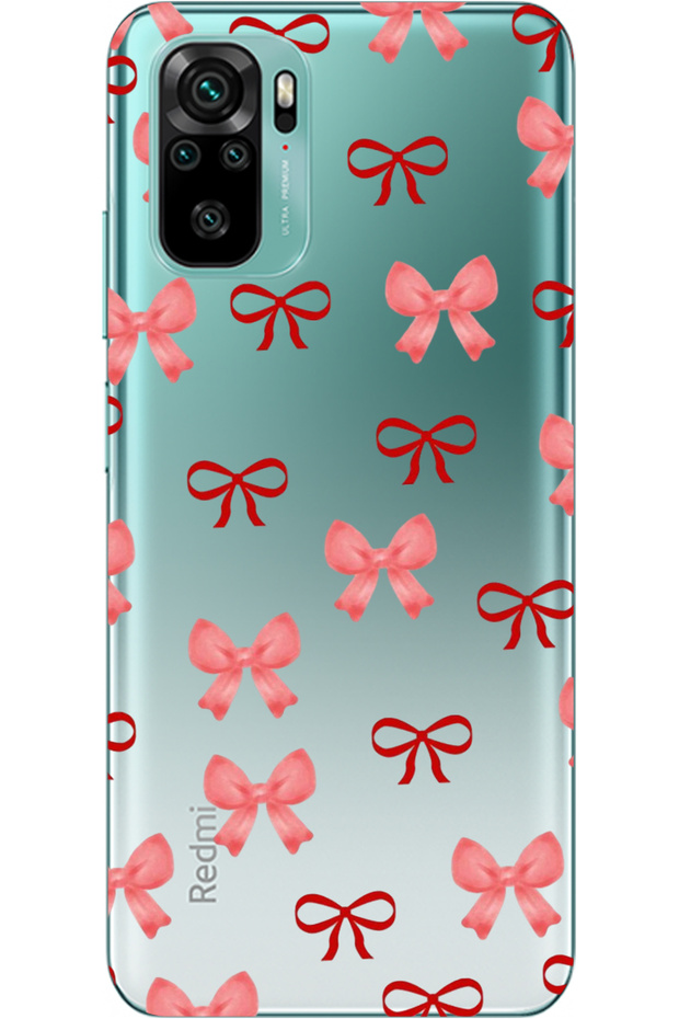 Xiaomi Redmi Note 10S Bows Patterned Patterned Clear Silicone Case