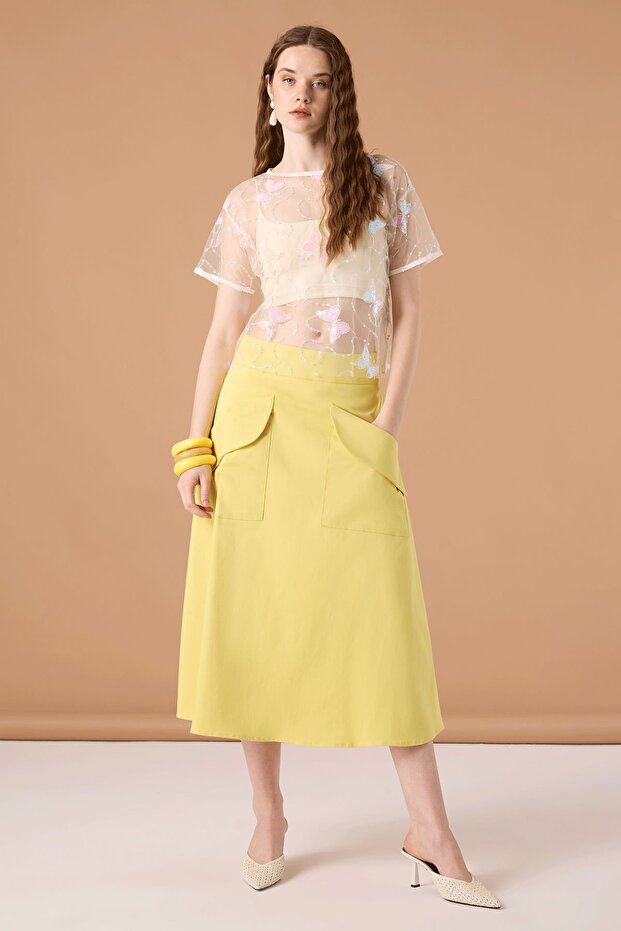 Kelebek Payetli Bluz Multi - 1