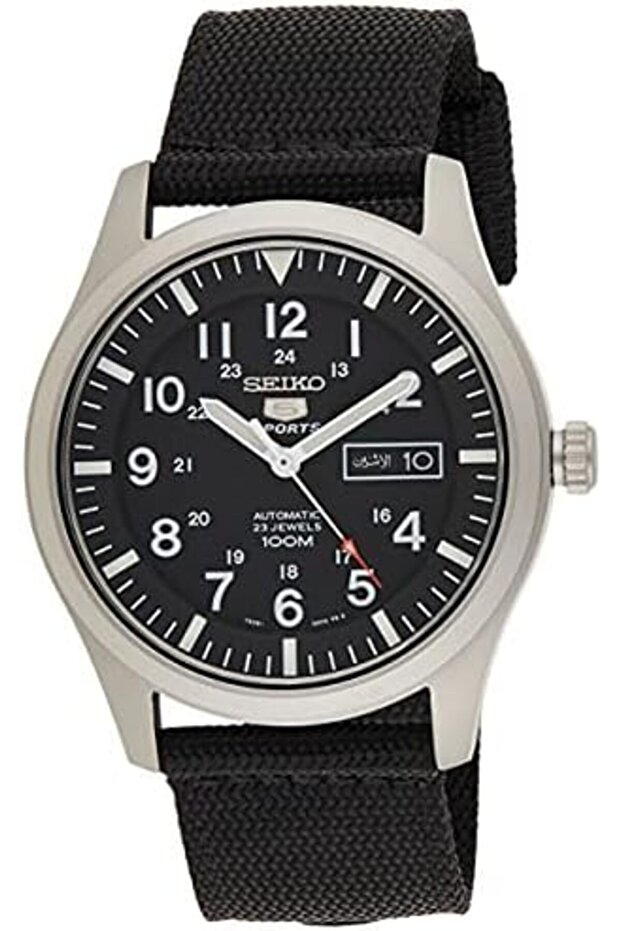 SEIKO Men's Quartz Watch, Analog Display and Nylon Strap SNZG15K1 - 2