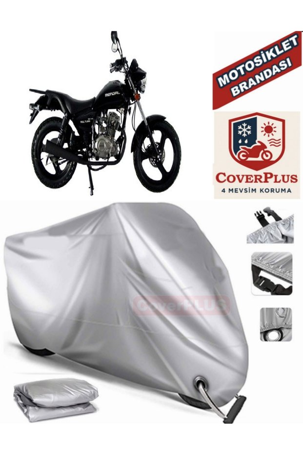 Gray Lock Compatible Motor Tarpaulin Mondial 150 Mr Vulture Motorcycle Tarpaulin Cover Tent (Motoen)