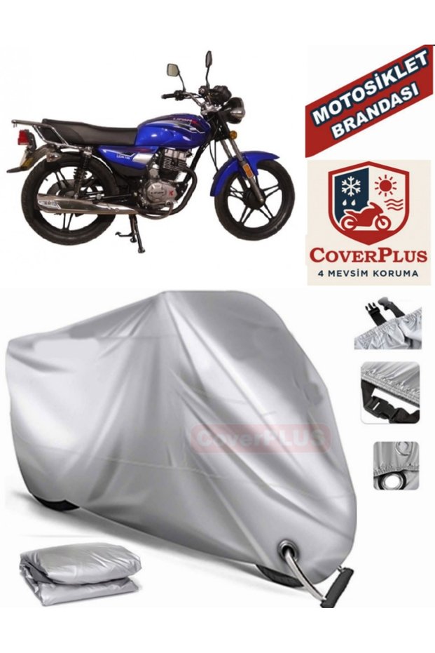 Gray Lock Compatible Motor Tarpaulin Lifan Lion 100 Motorcycle Tarpaulin Cover Tent (Motoen)