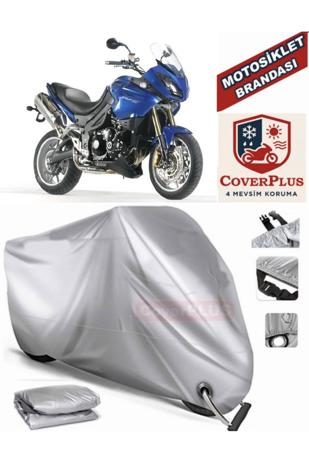 Gray Lock Compatible Motor Tarpaulin Triumph Tiger 1050 Motorcycle Tarpaulin Cover Tent (Motoen)
