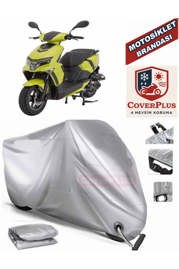 Gray Lock Compatible Motor Tarpaulin Mondial Air Time Motorcycle Tarpaulin Cover Tent (Motoen)