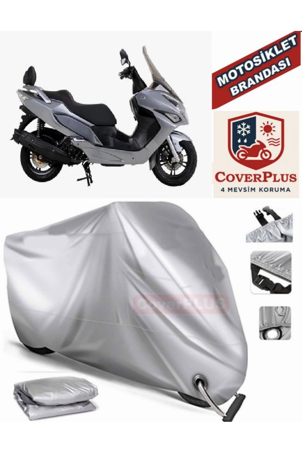 Gray Lock Compatible Motor Tarpaulin Daelim S3 Advance 250 Motorcycle Tarpaulin Cover Tent (Motoen)