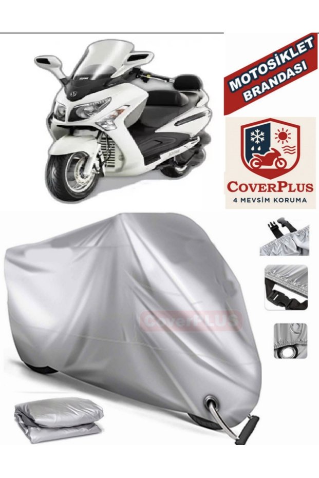 Gray Lock Compatible Motor Tarpaulin Sym Gts 250I Evo Motorcycle Tarpaulin Cover Tent (Motoen)