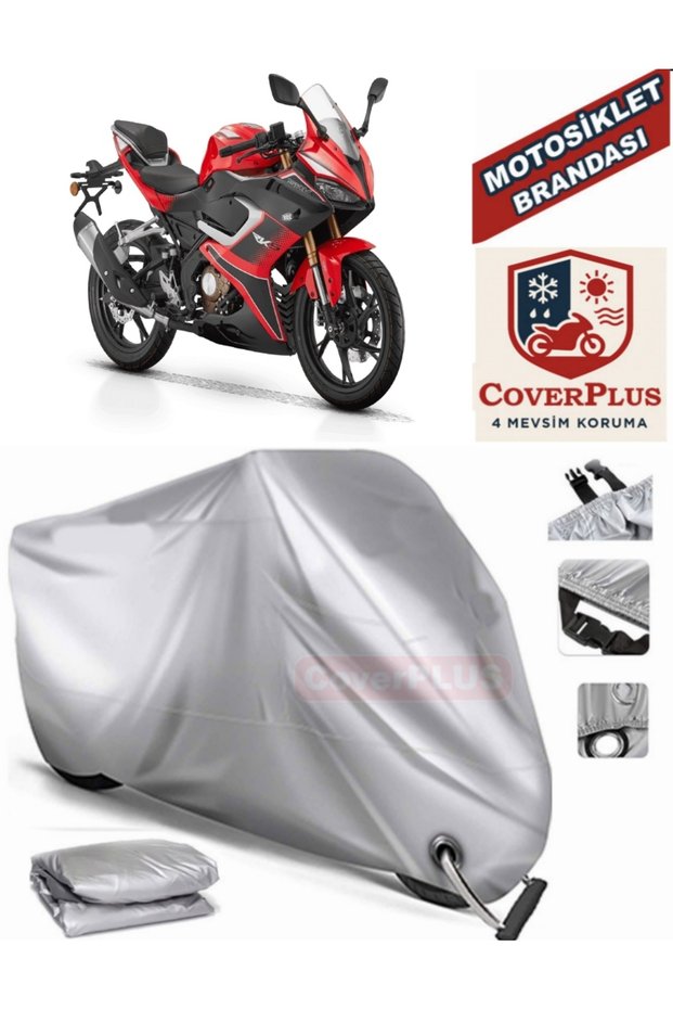 Gray Lock Compatible Motor Tarpaulin for Qj Srk125 R Motorcycle Tarpaulin Cover Tent (Motoen)