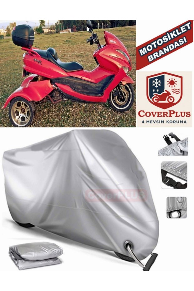 Gray Lock Compatible Motor Tarpaulin for Bumoto/Jinling Forewer Gt 250 Motorcycle Tarpaulin Cover Tent (Motoen)