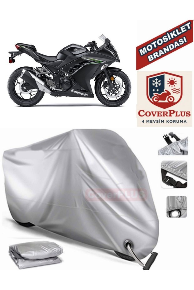 Gray Lock Compatible Motor Tarpaulin Kawasaki Ninja 300 Motorcycle Tarpaulin Cover Tent (Motoen)