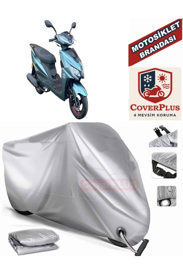 Gray Lock Compatible Motor Tarpaulin Arora Bravo 50 Motorcycle Tarpaulin Cover Tent (Motoen)