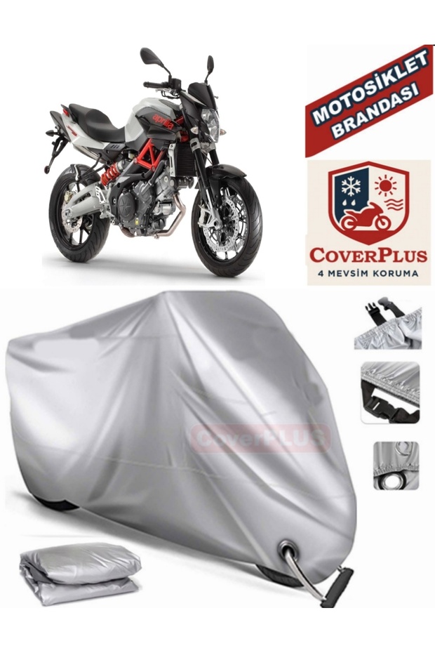 Gray Lock Compatible Motor Tarpaulin Aprilia Shiver 900 Motorcycle Tarpaulin Cover Tent (Motoen)