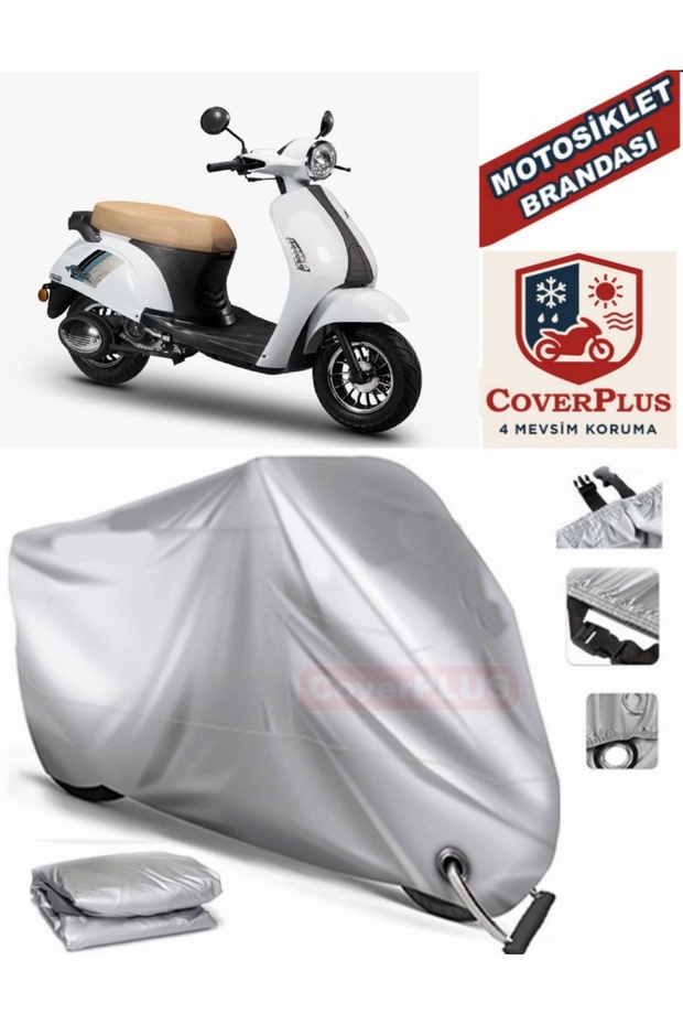 Gray Lock Compatible Motor Tarpaulin for Bumoto/Jinling Lucatti 100Cc Motorcycle Tarpaulin Cover Tent (Motoen)