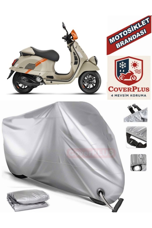 Gray Lock Compatible Motor Tarpaulin Vespa Gtv 300 Ie Motorcycle Tarpaulin Cover Tent (Motoen)