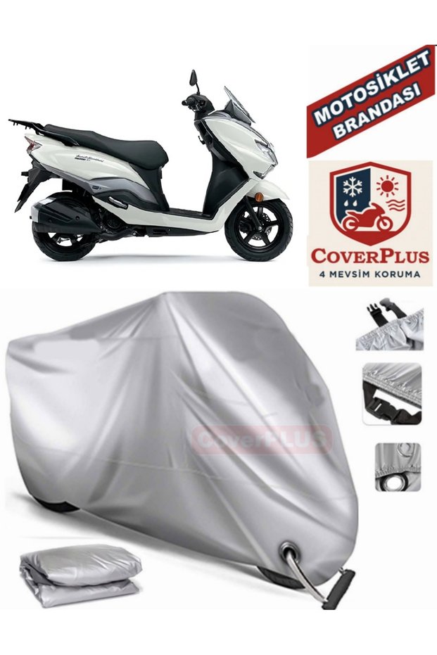 Gray Lock Compatible Motor Tarpaulin Suzuki Burgman Street 125Ex Motorcycle Tarpaulin Cover Tent (Motoen)