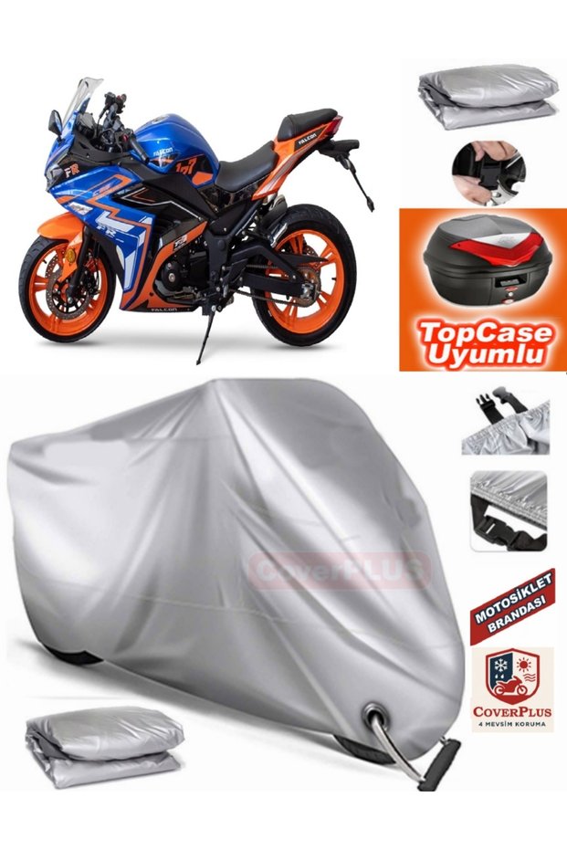 Gray Lock Compatible Falcon Fr-177 Tarpaulin Topcase Back Bag Compatible Motor Tarpaulin