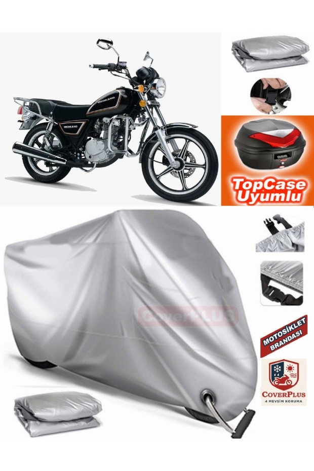 Gray Lock Compatible Ramzey Qm 125 t Tarpaulin Topcase Rear Bag Compatible Motor Tarpaulin