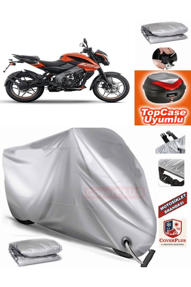 Gray Lock Compatible Bajaj Pulsar Ns 125 Tarpaulin Topcase Rear Bag Compatible Motor Tarpaulin