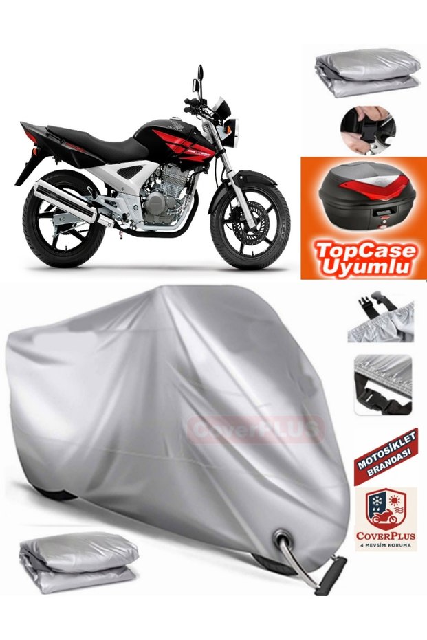Gray Lock Compatible Honda Cbx 250 Twister Tarpaulin Topcase Rear Bag Compatible Motor Tarpaulin