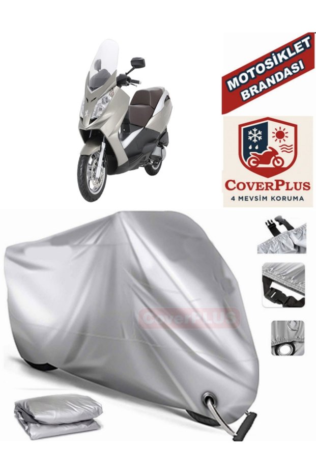 Gray Lock Compatible Motor Tarpaulin Peugeot Satelis 500 Motorcycle Tarpaulin Cover Tent (Motoen)