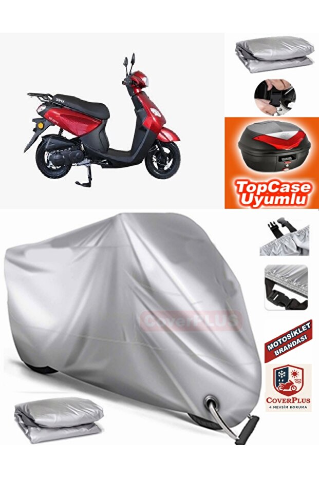 Gray Lock Compatible Apec PS3 Tarpaulin Topcase Rear Bag Compatible Motor Canvas