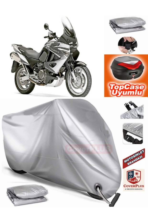 Gray Lock Compatible Honda XL 1000V Varadero Tarpaulin Topcase Rear Bag Compatible Motor Tarpaulin