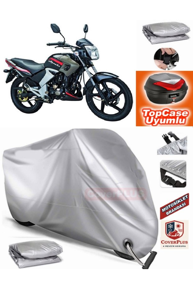 Gray Lock Compatible Lifan Lf200-16C Tarpaulin Topcase Rear Bag Compatible Motor Tarpaulin