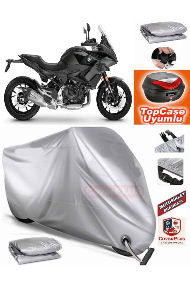 Gray Lock Compatible Bmw F 900 Xr Tarpaulin Topcase Rear Bag Compatible Motor Tarpaulin