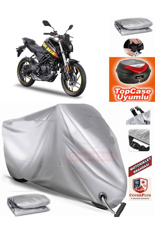 Gray Lock Compatible Voge 125 R Tarpaulin Topcase Back Bag Compatible Motor Tarpaulin