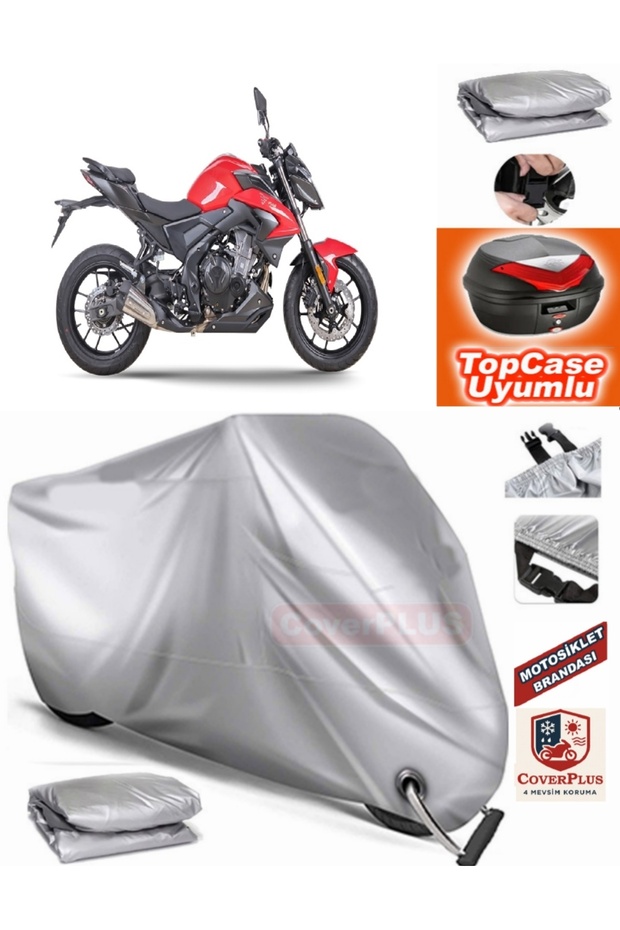 Gray Lock Compatible Voge 500 R Tarpaulin Topcase Back Bag Compatible Motor Tarpaulin