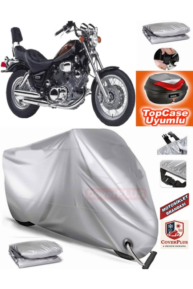 Gray Lock Compatible Yamaha Virago Xv 1100 Tarpaulin Topcase Rear Bag Compatible Motor Tarpaulin