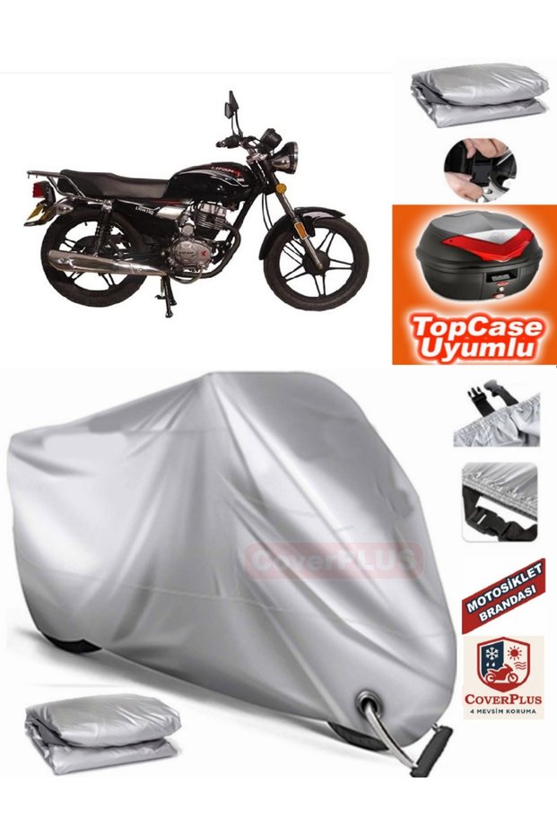 Gray Lock Compatible Steel Motor Ck100-3 Sport Tarpaulin Topcase Rear Bag Compatible Motor Tarpaulin