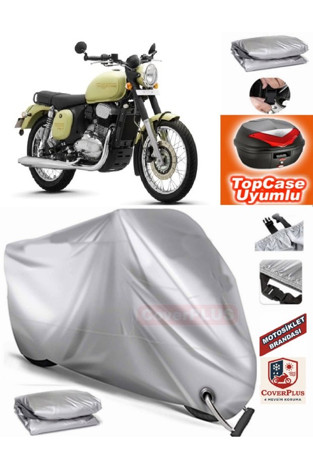 Gray Lock Compatible Jawa Forty Two Tarpaulin Topcase Rear Bag Compatible Motor Tarpaulin