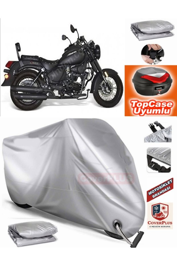 Gray Lock Compatible Falcon Freedom 250 Tarpaulin Topcase Back Bag Compatible Motor Tarpaulin