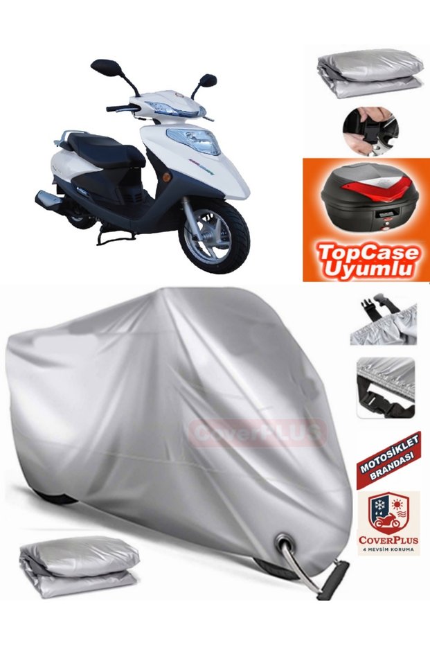 Gray Lock Compatible Motolux Ceo 110 Tarpaulin Topcase Back Bag Compatible Motor Tarpaulin